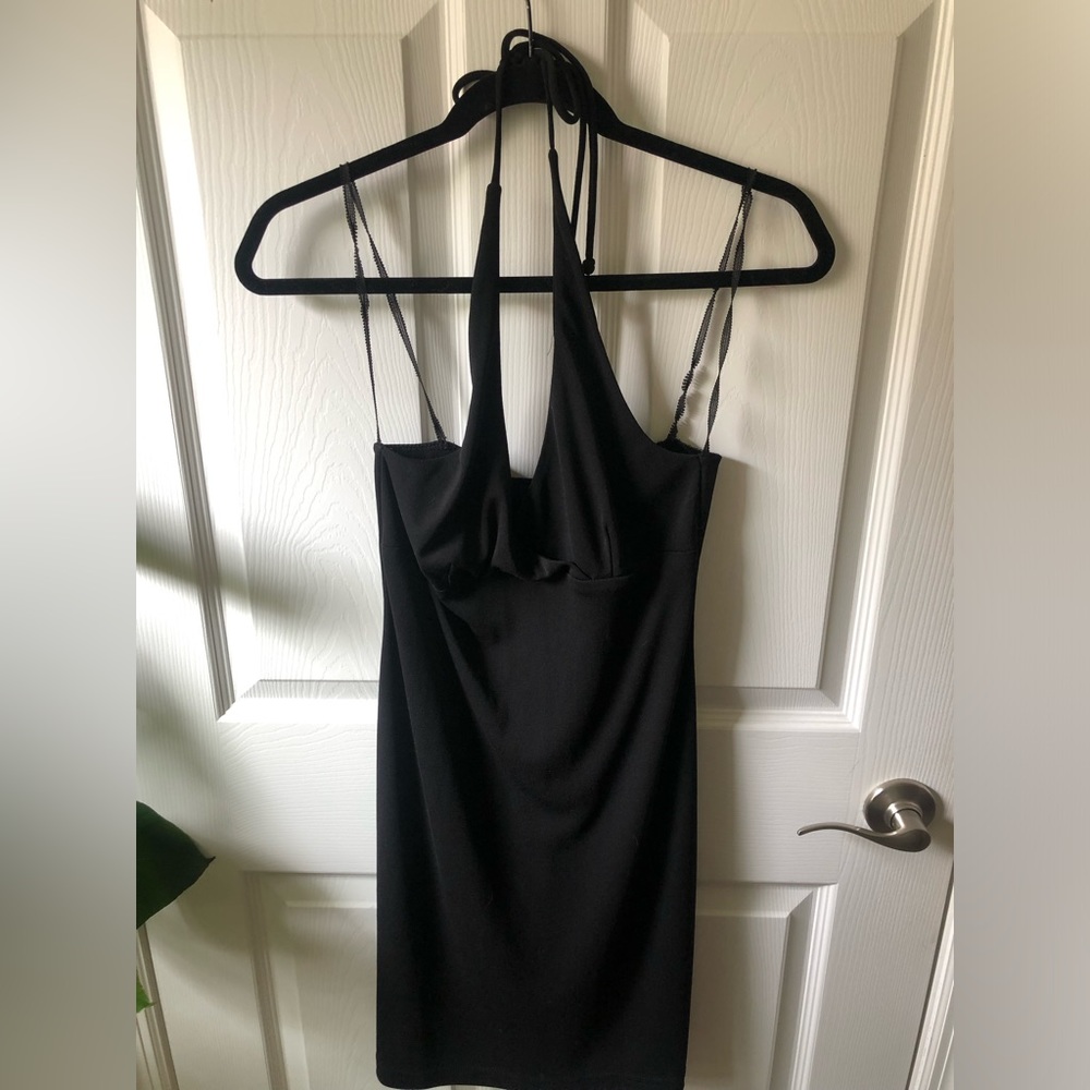 Black Halter Mini Dress